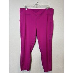 Lululemon Invigorate High-Rise Tight Pink Raspberry Cropped Sz 20 with Pockets!